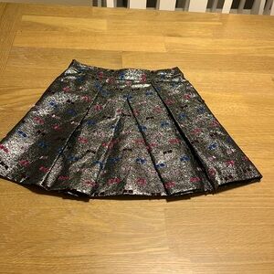 NWT Milly Minis kids girls pleated skirt metallic silver multi size 8